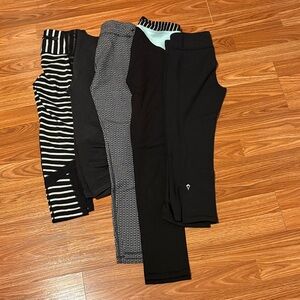 Ivivva Black and White Striped Leggings